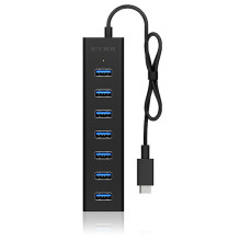 Hub 7-portu IcyBox USB 3.0 IB-HUB1700-C3 USB 3.0 Type-C (b) mazumtirdzniecība Hub 7-portu IcyBox USB 3.0 IB-HUB1700-C3 USB 3.0 Type-C (b) mazumtirdzniecība