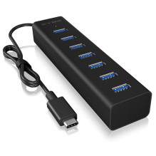 Hub 7-portu IcyBox USB 3.0 IB-HUB1700-C3 USB 3.0 Type-C (b) mazumtirdzniecība Hub 7-portu IcyBox USB 3.0 IB-HUB1700-C3 USB 3.0 Type-C (b) mazumtirdzniecība