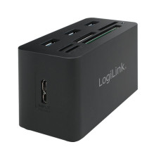 USB 3.0 centrmezgls, 3 porti, ar atmiņas karšu lasītāju USB 3.0 centrmezgls, 3 porti, ar atmiņas karšu lasītāju