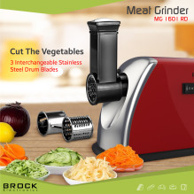 Brock MG 1601 RD Meat Grinder 1400W, Red / Steel
