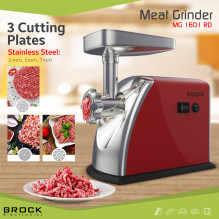 Brock MG 1601 RD Meat Grinder 1400W, Red / Steel