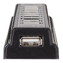 MANHATTAN USB-HUB 10-Port USB 2.0 darbalaukio šakotuvas juodas MANHATTAN USB-HUB 10-Port USB 2.0 darbalaukio šakotuvas juodas