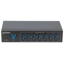 USB centrmezgls Manhattan 7-Port USB3.0 centrmezgls rūpnieciskai lietošanai USB centrmezgls Manhattan 7-Port USB3.0 centrmezgls rūpnieciskai lietošanai