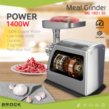 Brock MG 1601 SS Meat Grinder 1400W, Red / Steel