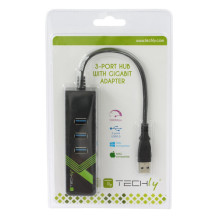 Techly USB 3.0 adapteris ar Gigabit Ethernet un 3 portu USB 3.0 Techly USB 3.0 adapteris ar Gigabit Ethernet un 3 portu USB 3.0