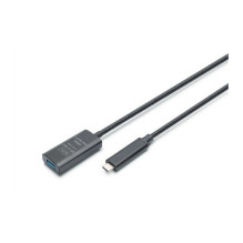 DIGITUS pagarinātāja kabelis USB-C- USB-A vīrietis / sieviete 10G 5,00m DIGITUS pagarinātāja kabelis USB-C- USB-A vīrietis / sieviete 10G 5,00m