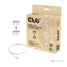 Club3D USB-C cable 80Gbps certified PD240W / 8K240Hz 1.2m white retail Club3D USB-C cable 80Gbps certified PD240W / 8K240Hz 1.2m white retail