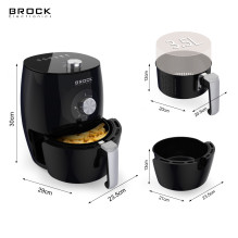 Brock AFM 3501 BK Air Fryer 3,5L 1300-1500W, Black