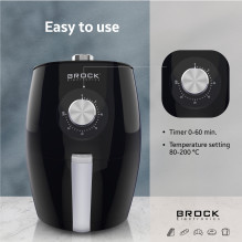 Brock AFM 3501 BK oro gruzdintuvė 3,5L 1300-1500W, juoda