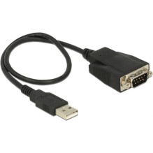 DeLOCK USB 2.0 Adapter, USB-A Stecker Seriell RS-232 Stecker (Black, 35cm, ESD Überspannungsschutz)