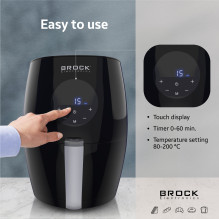 Brock AFD 3502 BK oro gruzdintuvė 3,5L 1200W, juoda