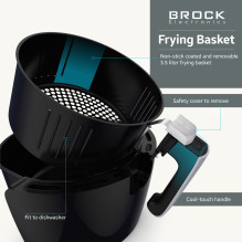 Brock AFD 3502 BK oro gruzdintuvė 3,5L 1200W, juoda