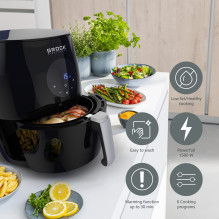 Brock AFD 3502 BK oro gruzdintuvė 3,5L 1200W, juoda