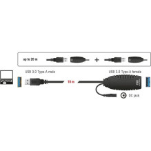 USB kabelis Delock USB-A - USB-A 10 m Black (83415) USB kabelis Delock USB-A - USB-A 10 m Black (83415)