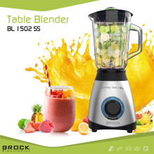 Brock BL 1502 SS Table Blender 500W, Steel / Black