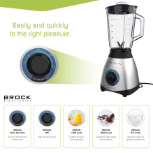 Brock BL 1502 SS Table Blender 500W, Steel / Black