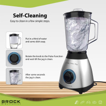 Brock BL 1502 SS Table Blender 500W, Steel / Black