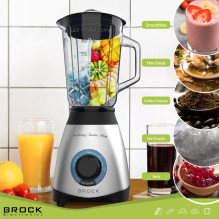 Brock BL 1502 SS Table Blender 500W, Steel / Black