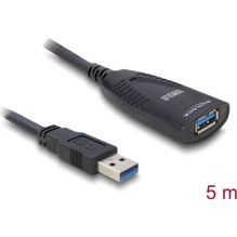 USB kabelis Delock USB-A - USB-A 5 m juodas (83089) USB kabelis Delock USB-A - USB-A 5 m juodas (83089)