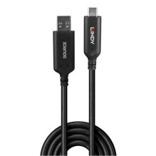 USB kabelis Lindy USB-A - USB-C 10 m juodas (43395)