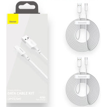Baseus Type-C Simple Wisdom cable (2pcs / set), 5A, 1.5m, White (TZCATZJ-02) Baseus Type-C Simple Wisdom cable (2pcs / set), 5A, 1.5m, White (TZCATZJ-02)