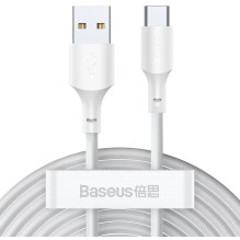Baseus Type-C Simple Wisdom cable (2pcs / set), 5A, 1.5m, White (TZCATZJ-02) Baseus Type-C Simple Wisdom cable (2pcs / set), 5A, 1.5m, White (TZCATZJ-02)