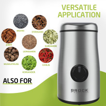 Brock CG 1050 SS Coffee Grinder 150W, Steel
