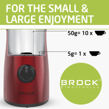 Brock CG 2050 RD Coffee Grinder 150W, Red