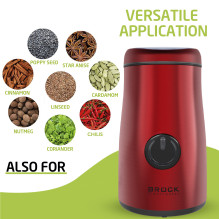 Brock CG 2050 RD kavos malūnėlis 150W, Red
