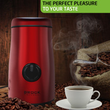 Brock CG 2050 RD Coffee Grinder 150W, Red