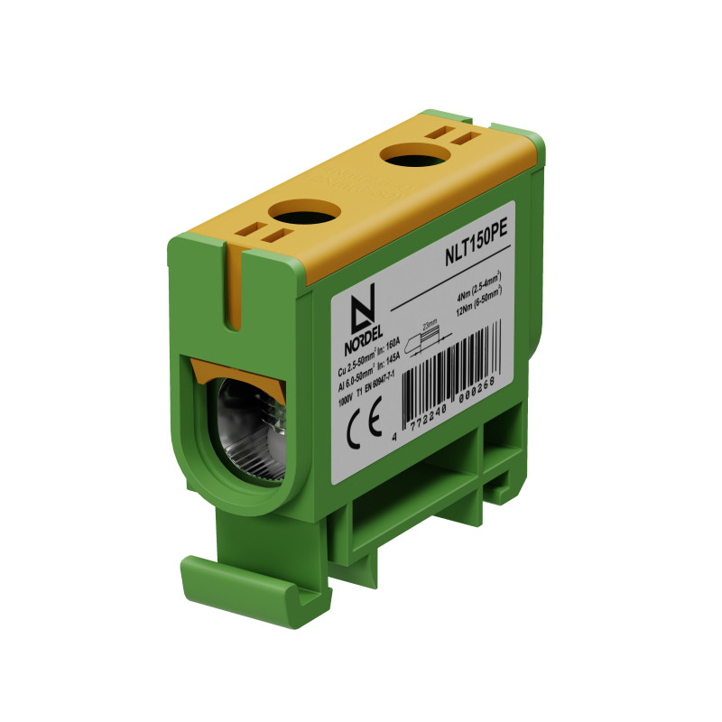 NLT150 Universal terminal 1x2.5-50 mm², yellow / green (y / g), for aluminum / copper (Al / Cu) conductors