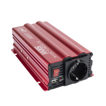 Įtampos keitiklis su dvigubu maitinimo šaltiniu 12V / 24V, išvestis 230V, 500 / 1000W, modifikuotas sinusas, USB