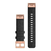 Garmin QuickFit 20 Watch Bands Heathered black nylon, rose gold hardware