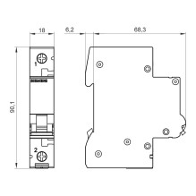 Siemens 5SL6110-6 grandinės pertraukiklis Siemens 5SL6110-6 grandinės pertraukiklis