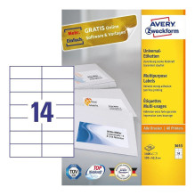 AVERY Zweckform Labels 3653 white 105.0 x 42.3 mm