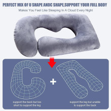 Riff Multifunctional pregnancy U-Shaped pillow (70*120cm) Grey Riff Multifunctional pregnancy U-Shaped pillow (70*120cm) Grey