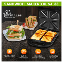 Extralink SMART LIFE SANDWICH-MAKER XXL SJ-33 Extralink SMART LIFE SANDWICH-MAKER XXL SJ-33