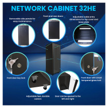 Extralink 32U 600x1000 standing rackmount cabinet black Extralink 32U 600x1000 standing rackmount cabinet black