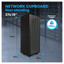 Extralink 37U 600X1000 STANDING RACKMOUNT CABINET BLACK