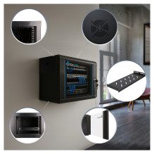Extralink LITE 6U 530X400 WALL-MOUNTED RACKMOUNT CABINET BLACK Extralink LITE 6U 530X400 WALL-MOUNTED RACKMOUNT CABINET BLACK