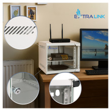 Extralink LITE 6U 10 280X310 WALL-MOUNTED RACKMOUNT CABINET GRAY