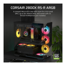 CORSAIR 2800X RS-R ARGB Micro-ATX Housing Black CORSAIR 2800X RS-R ARGB Micro-ATX Housing Black