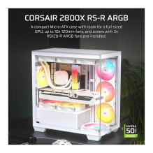 CORSAIR 2800X RS-R ARGB Micro-ATX Housing White CORSAIR 2800X RS-R ARGB Micro-ATX Housing White