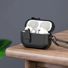 Ausinių dėklas Dux Ducis PECP, skirtas AirPods 4 ausinėms, TPU+PC, juodas Ausinių dėklas Dux Ducis PECP, skirtas AirPods 4 ausinėms, TPU+PC, juodas