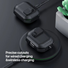 Ausinių dėklas Dux Ducis PECP, skirtas AirPods 4 ausinėms, TPU+PC, juodas Ausinių dėklas Dux Ducis PECP, skirtas AirPods 4 ausinėms, TPU+PC, juodas