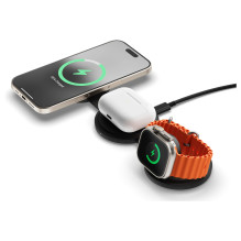„OntheGo“ belaidis įkroviklis su QI2, Schwarz, 3 viename, 15W, ST-QTG31K „OntheGo“ belaidis įkroviklis su QI2, Schwarz, 3 viename, 15W, ST-QTG31K