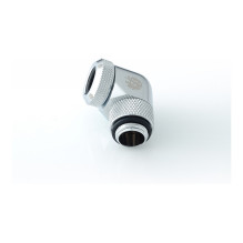 Bitspower Multi-Link Adapter 90 Degree Connection G1 / 4 Inch Male to 12mm Female Hard Tube - Rotatable, Silver