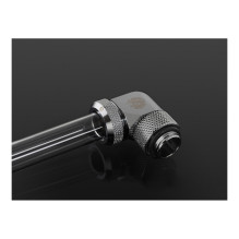 Bitspower Multi-Link Adapter 90 Degree Connection G1 / 4 Inch Male to 12mm Female Hard Tube - Rotatable, Silver