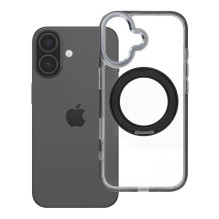 „iPhone 17“ dėklas su apvaliu stovu, suderinamas su „MagSafe“, juodas „iPhone 17“ dėklas su apvaliu stovu, suderinamas su „MagSafe“, juodas