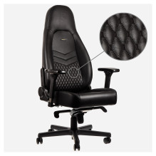noblechairs ICON Echtleder Gaming Stuhl - schwarz / schwarz